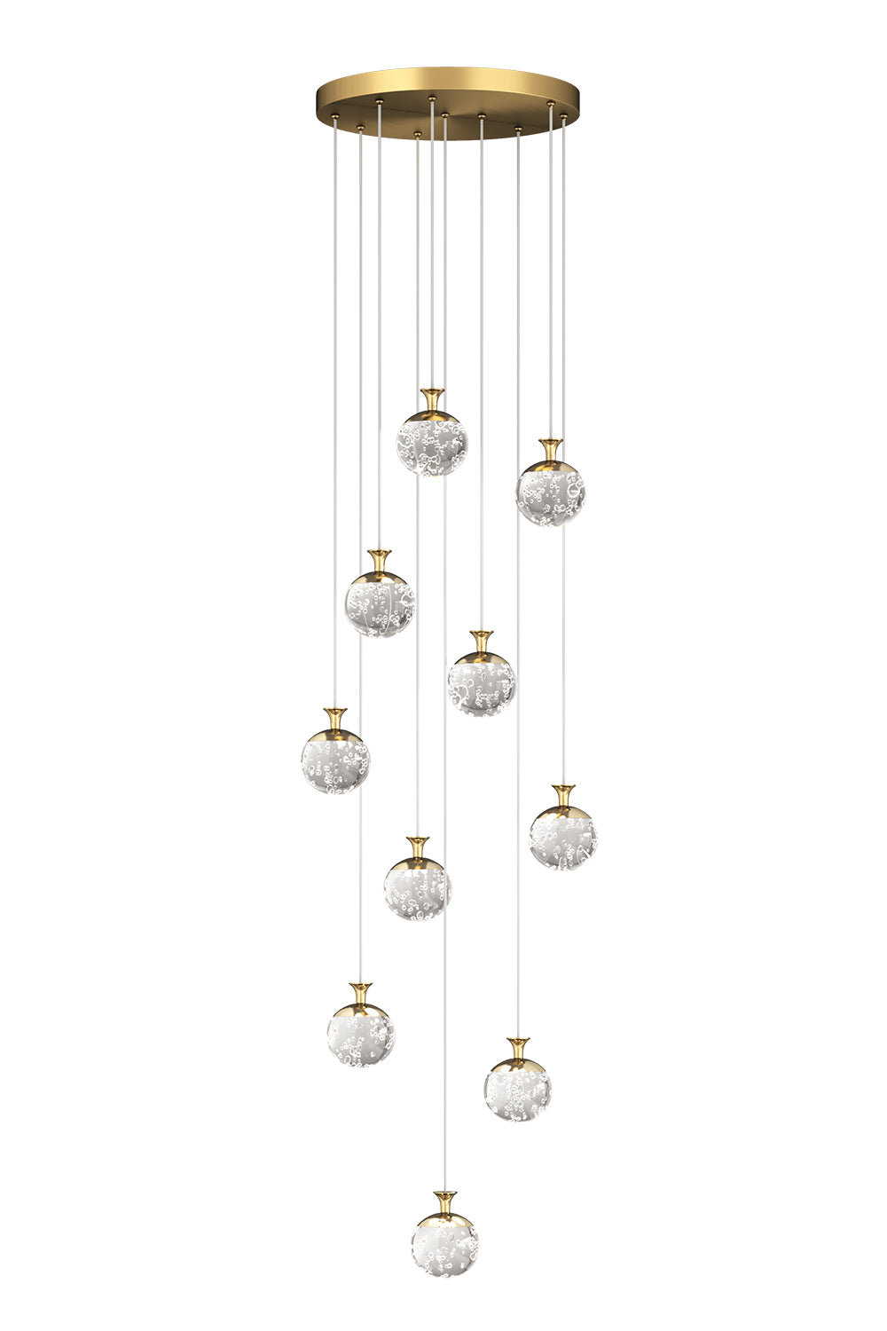 Aqua Orb LED Pendant Light Gold 10–30 Lights – modern chandelier for living room