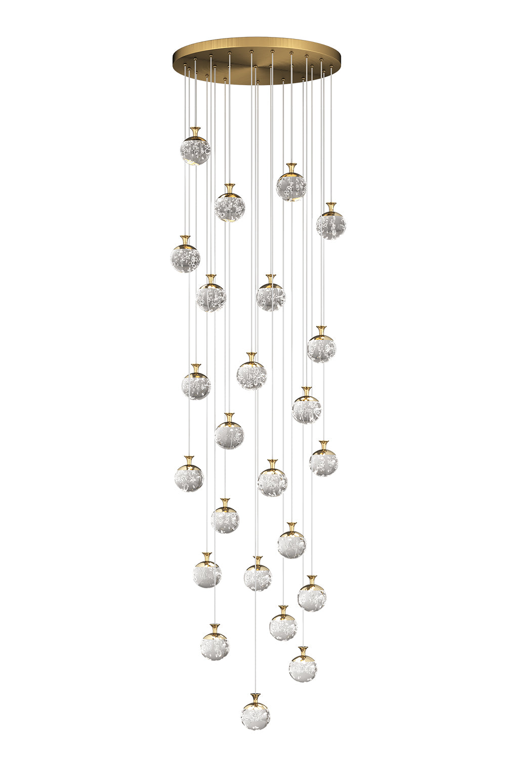 Decorative Aqua Orb LED Pendant Light Gold 10–30 Lights – adjustable pendant light for bedroom
