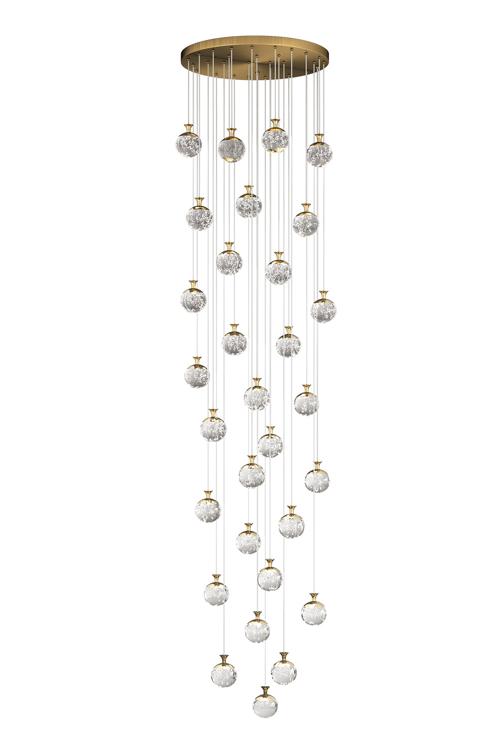 Aqua Orb LED Pendant Light Gold 10–30 Lights – dimmable LED ceiling light