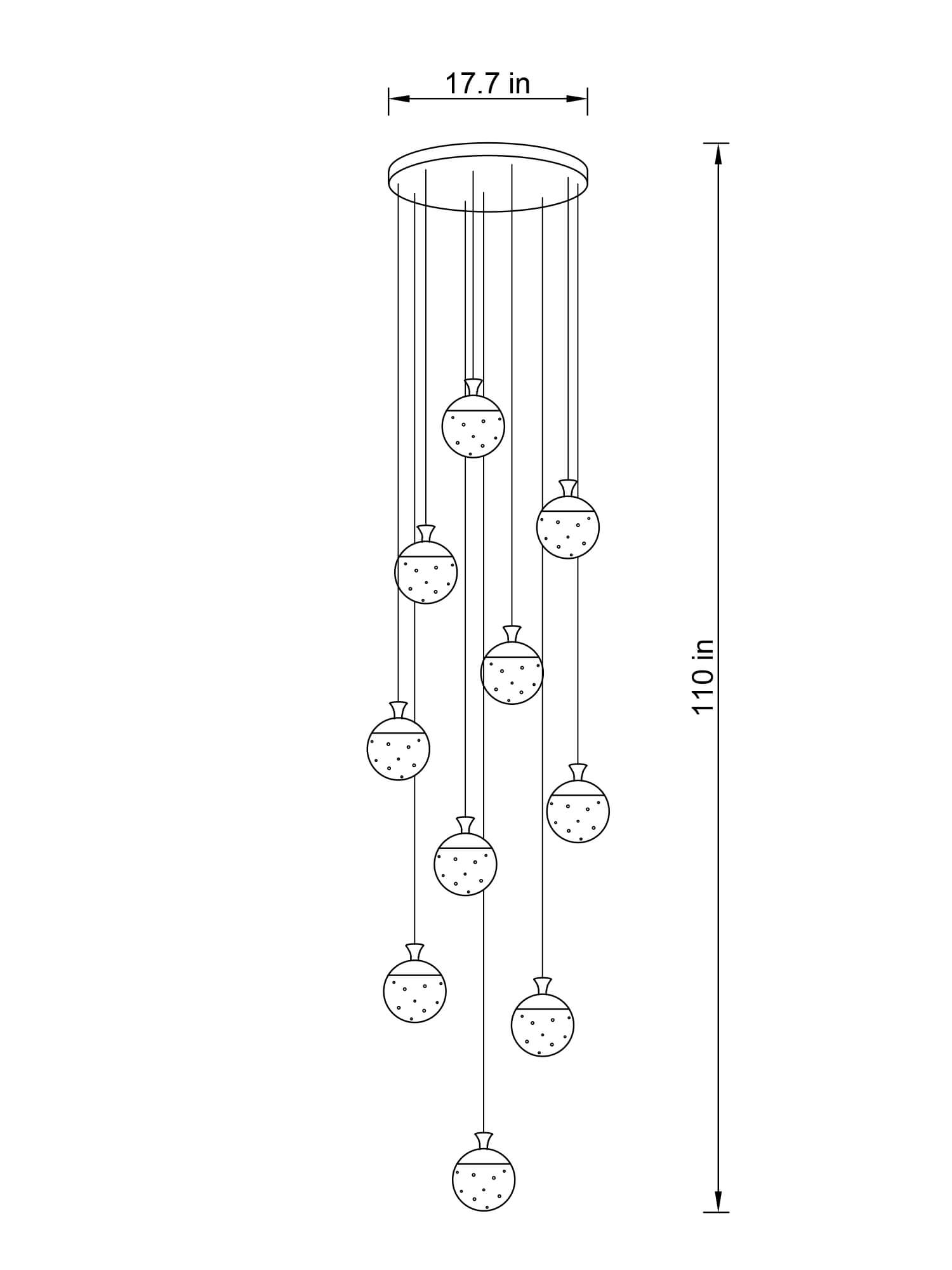 Aqua Orb LED Pendant Light Gold 10–30 Lights pendant light installed in lobby