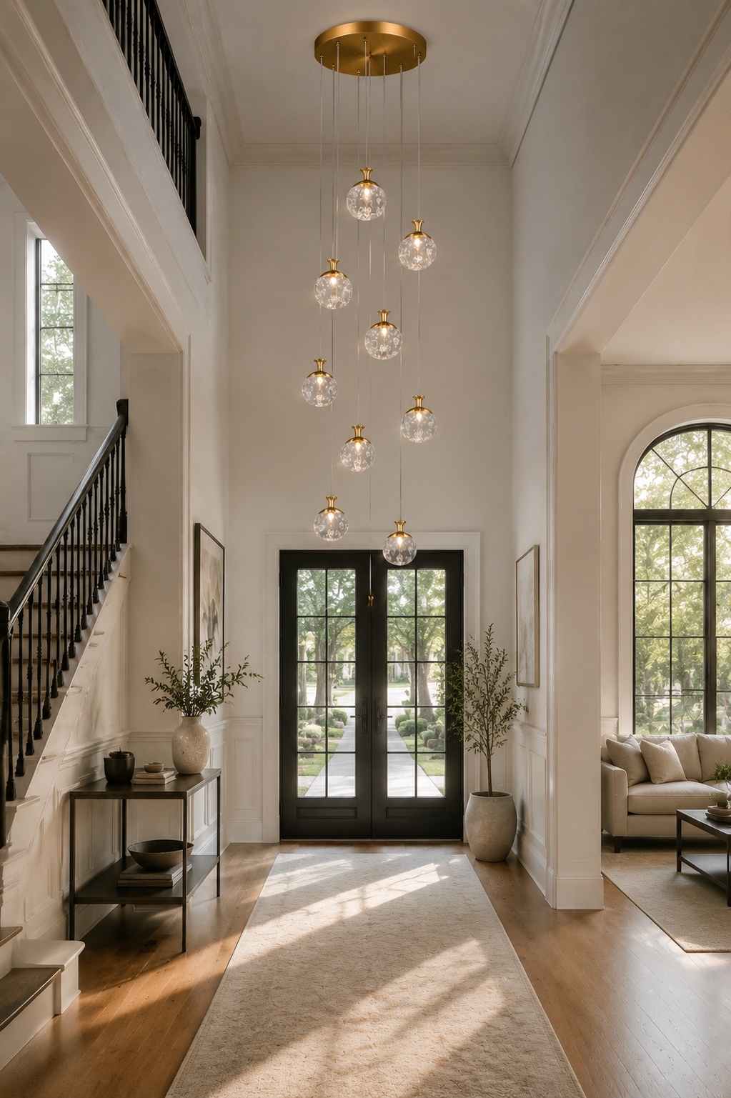 Aqua Orb LED Pendant Light | Gold | 10–30 Lights — Gleesia