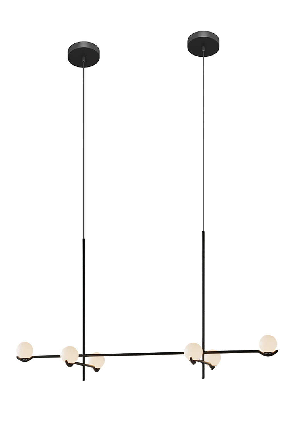 Black Balance Bulb Pendant Light with 6 Lights