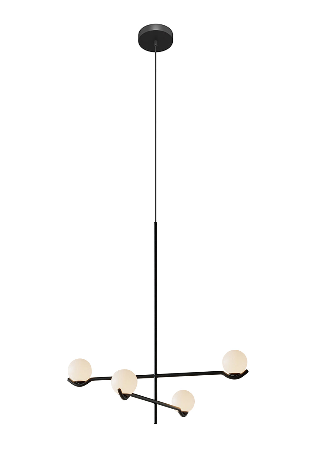 Black Balance Bulb Pendant Light with 4 Lights