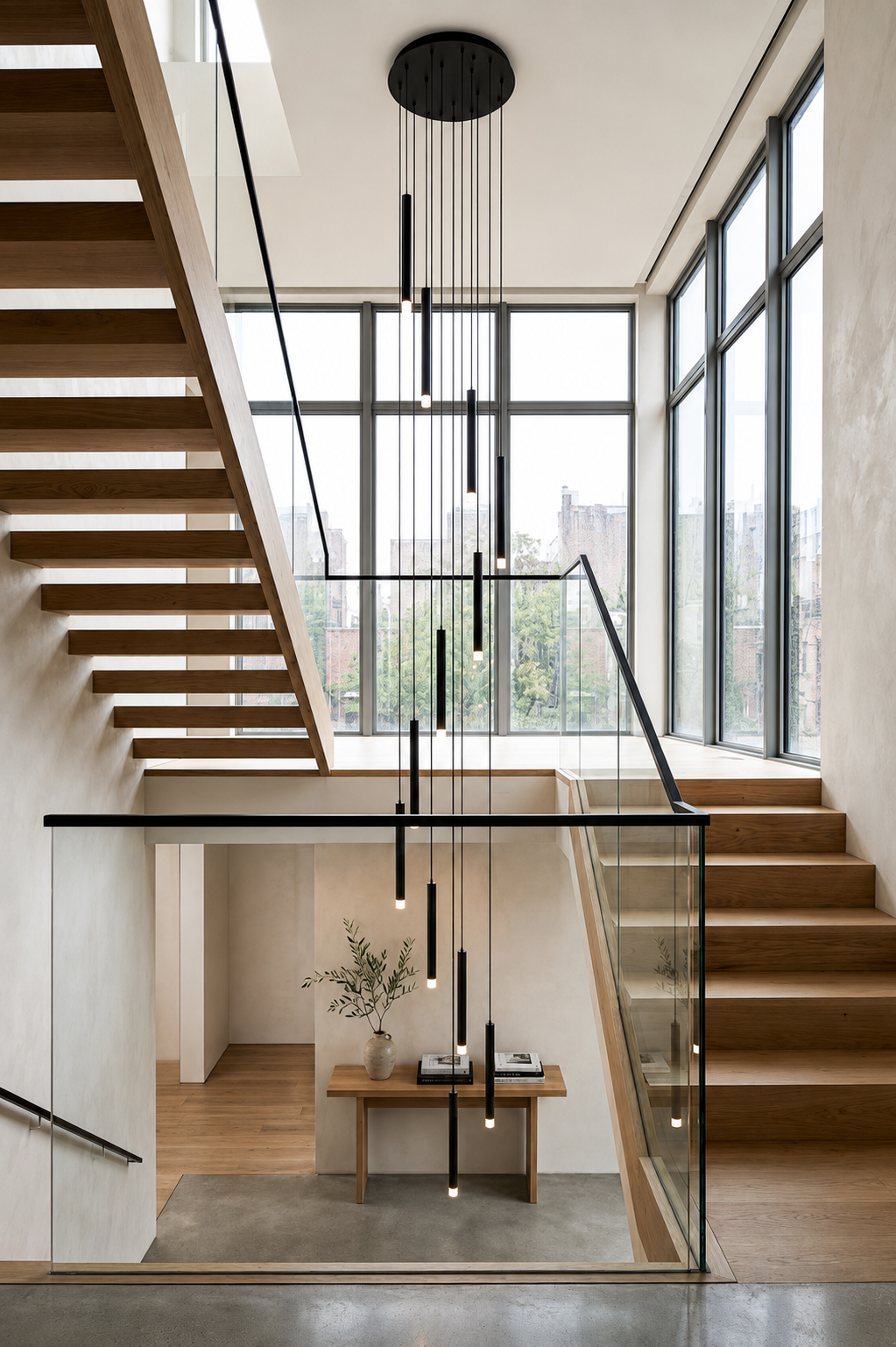 Black LED Staircase Chandelier | 9–33 Lights — Gleesia
