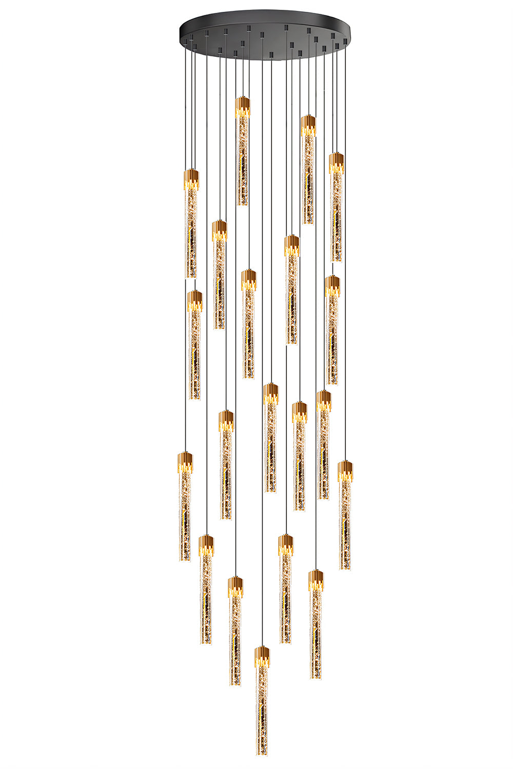 Elegant gold bubble crystal pendant light with 20 lights, ideal for adding sophistication.
