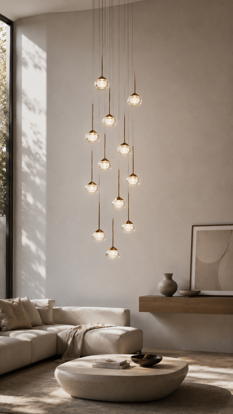 Gleaming Glass Chandelier | Gold | 12–40 Lights — Gleesia