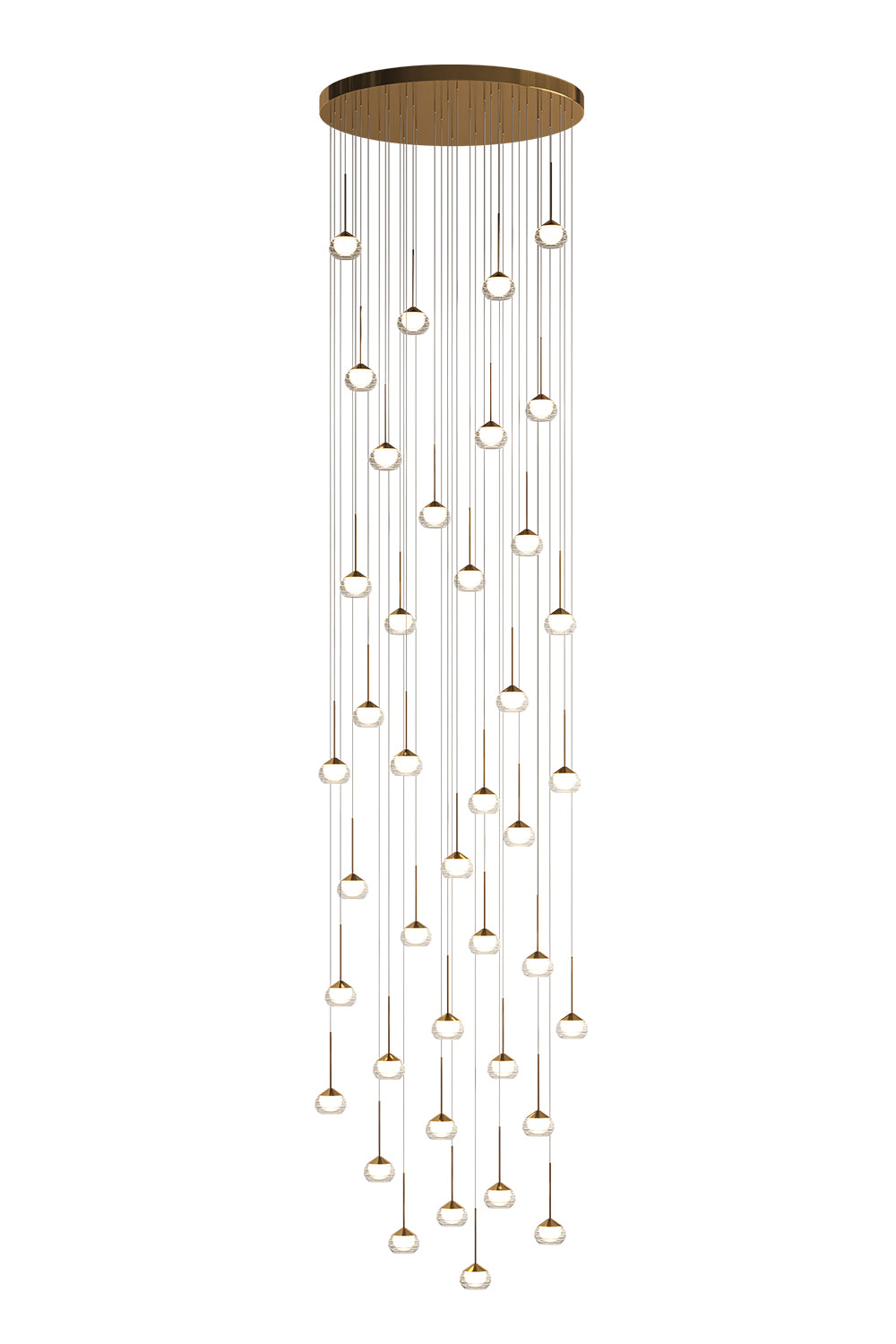 Gleaming Glass Chandelier Gold 12–40 Lights pendant light – entryway contemporary decor