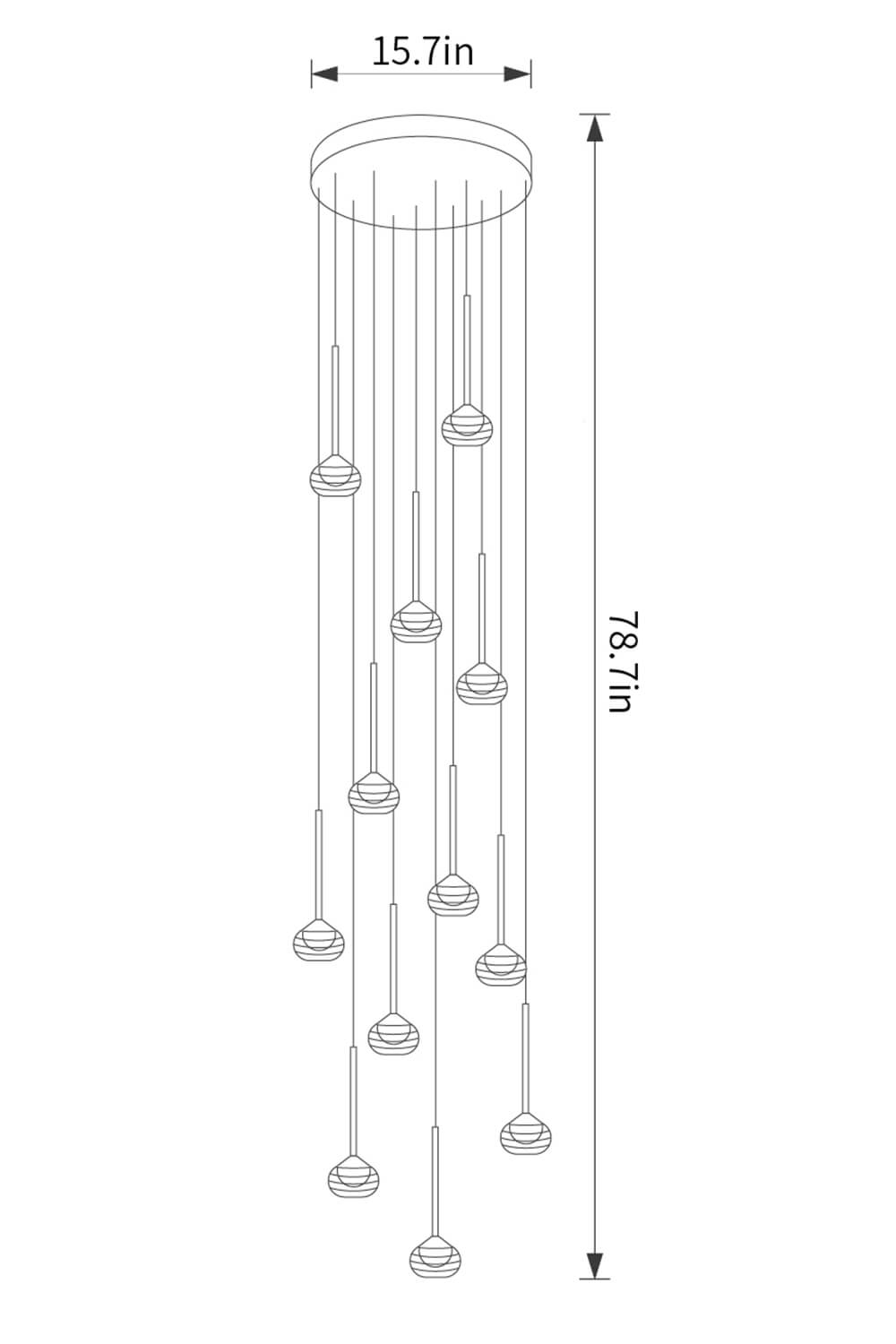 Gleaming Glass Chandelier Gold 12–40 Lights multi-light chandelier for foyer