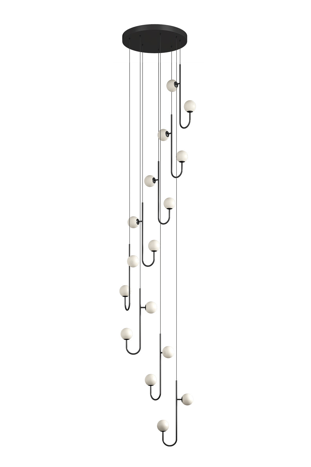 Hooked Elegance Crystal Chandelier Black or Brass 10–32 Lights ceiling light – elegant entryway decoration