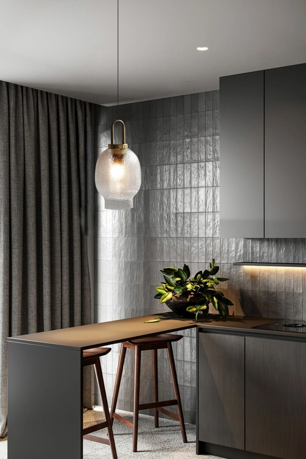 Decorative Lantern LED Pendant Candle-Effect Glass 4 Models – adjustable pendant light for bedroom
