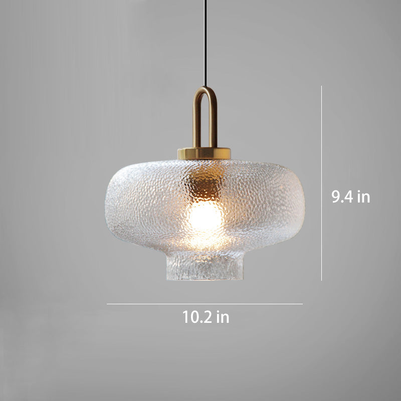 Lantern LED Pendant Candle-Effect Glass 4 Models pendant light installed in lobby