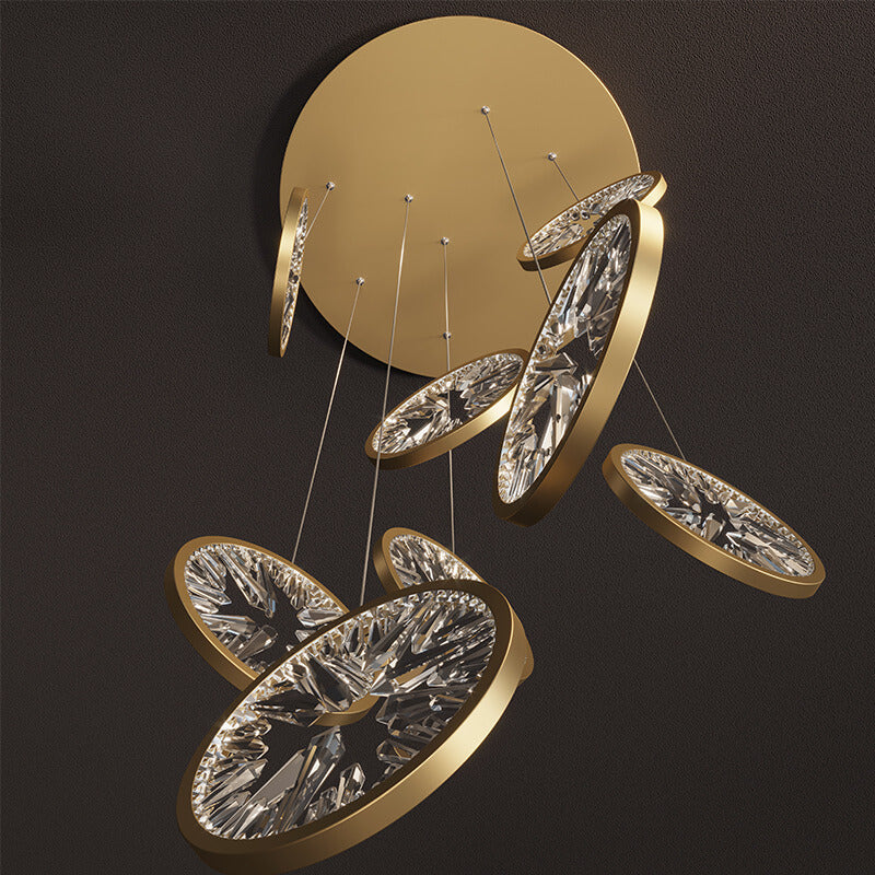 Elegant Modern Lemon Zest Crystal Pendant Gold 5–11 Lights – product detail view