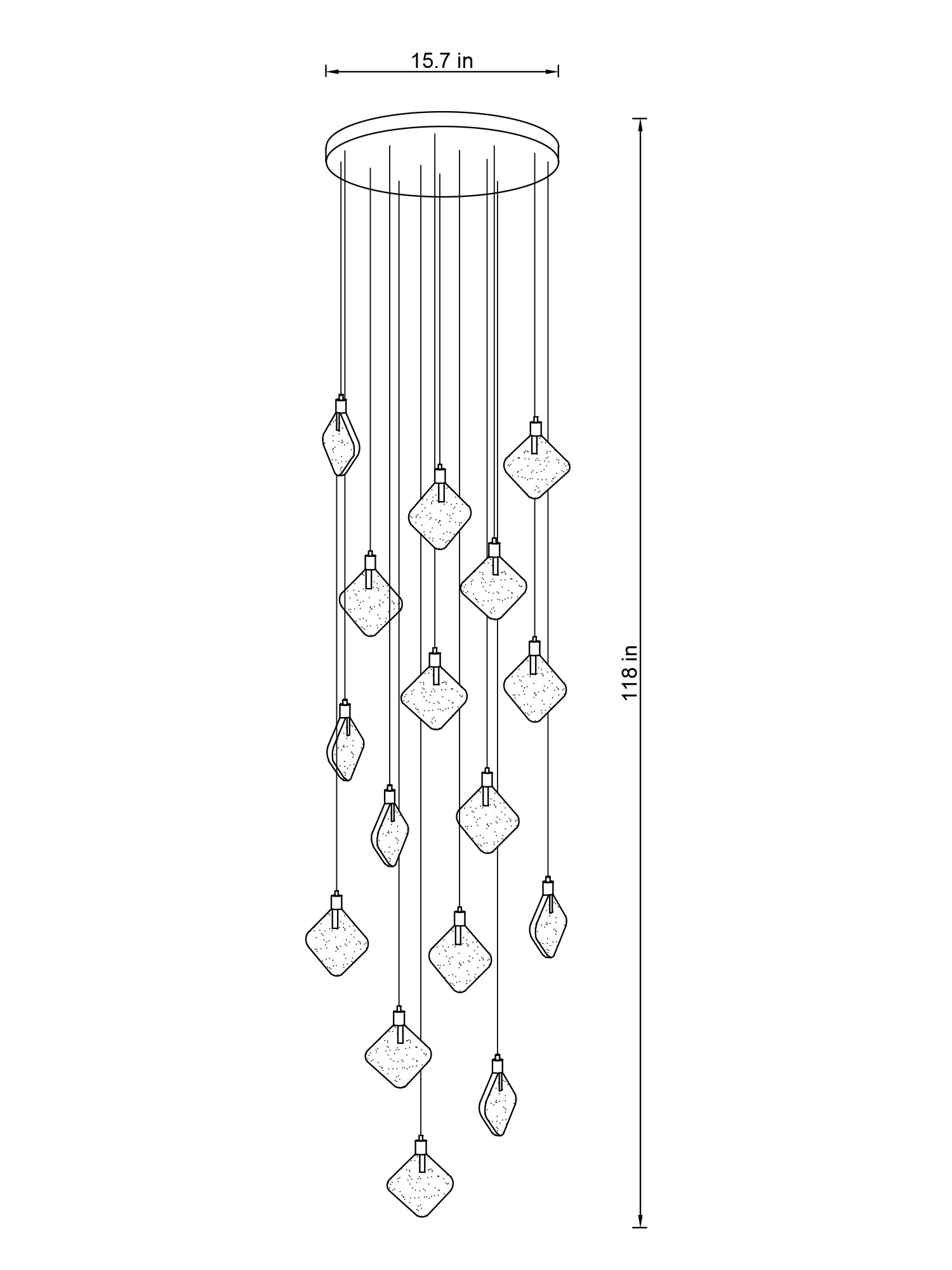 Luxurious Retreat: Rhombic Crystal Lighting