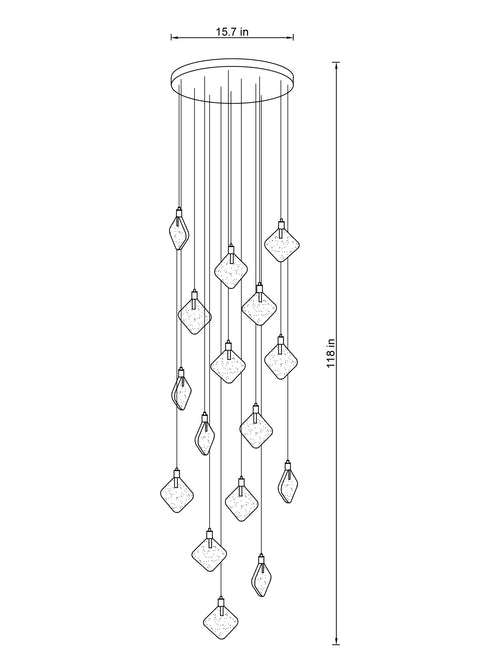 Luxurious Retreat: Rhombic Crystal Lighting