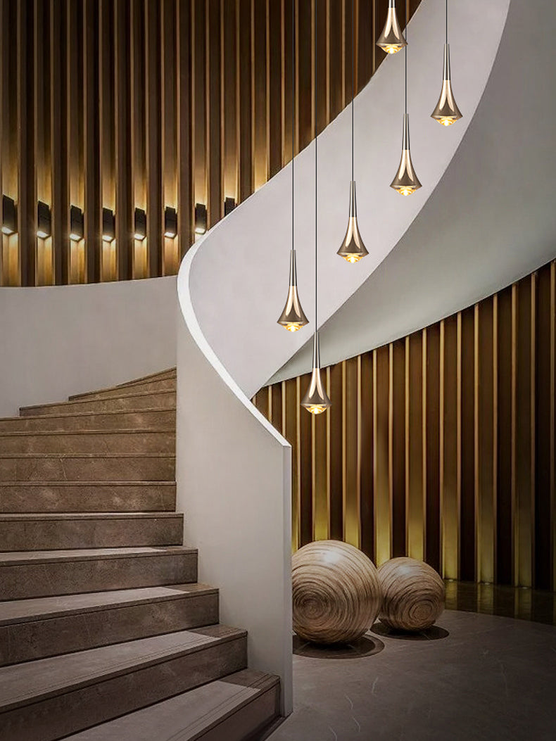 Symphony LED Pendant Light Chrome 7–15 Lights – decorative staircase lighting fixture