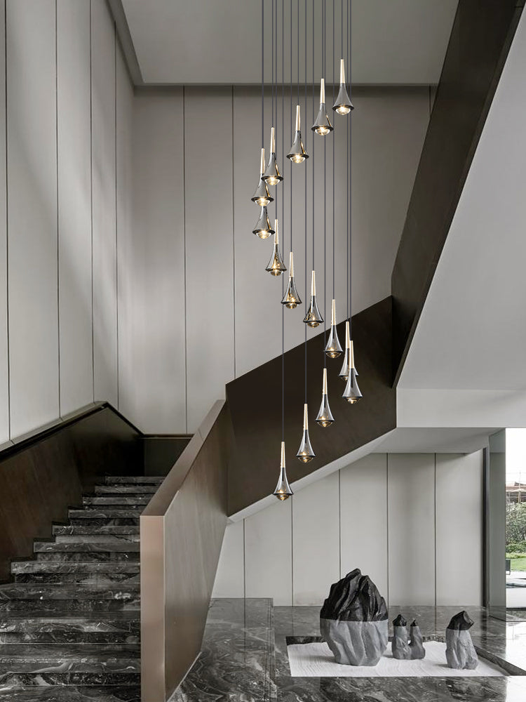 Decorative Symphony LED Pendant Light Chrome 7–15 Lights – adjustable pendant light for bedroom