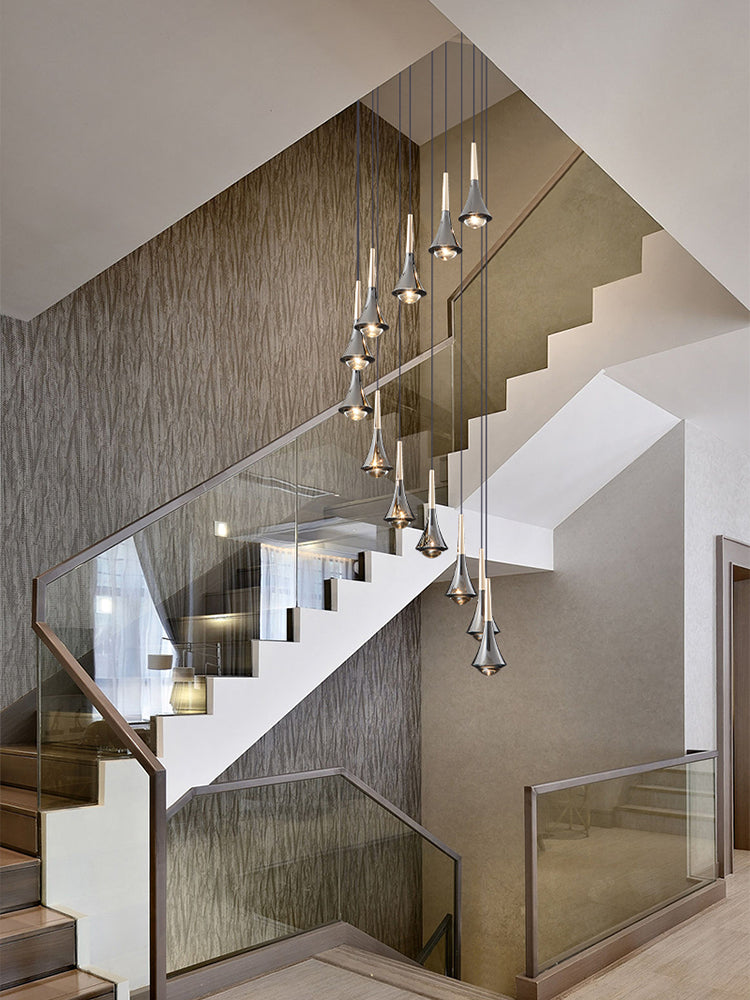 Symphony LED Pendant Light Chrome 7–15 Lights multi-light chandelier for foyer
