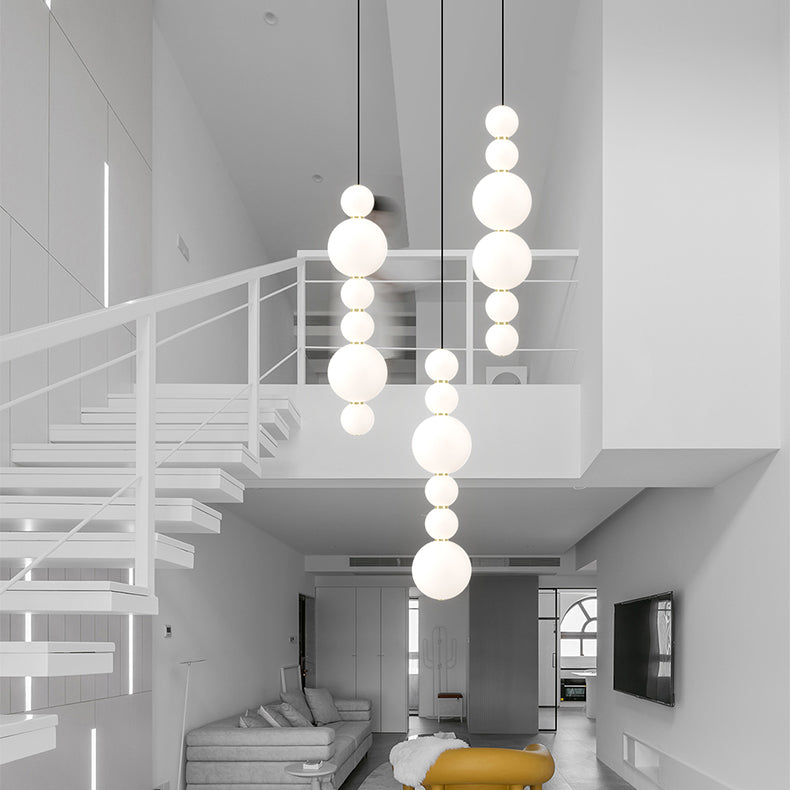 Ambient Radiance: White Bead Pendant Light