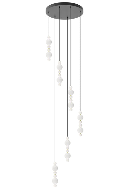 Tranquil Retreat: White Bead Pendant Lighting